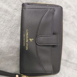 London Fog Black Wallet with Gold Accents